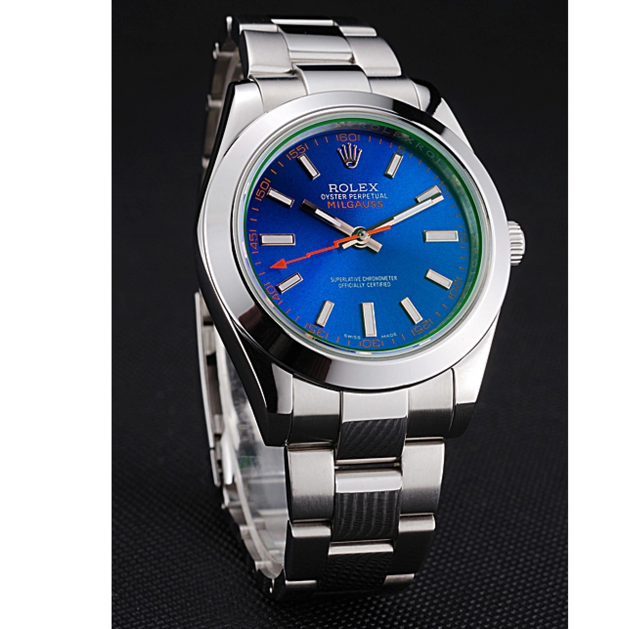 Good Copy Rolex Watches Blue And Stainless Dial Steel Bezel Case 622838 Milgauss Rolex 0618